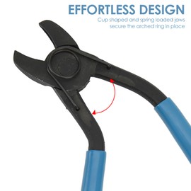 Chiciris Hog Ring Pliers, Metal Curved Head Hog Ring Pliers, Hog Ring Pliers, Curved Head, Bent Open Angled Removal Installation Repair Tool for Vehicle Upholstery