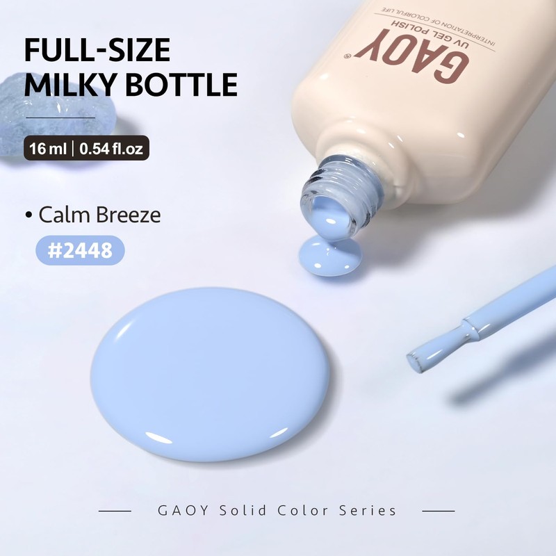 GAOY Light Blue Gel Nail Polish, 16ml Soak Off Gel