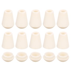 sourcing map 16Pcs Bell End Stoppers Plastic Cord Rope End Lock Rope Fasteners Toggle Clip with Lid for Drawstring Lanyard Backpack, Beige