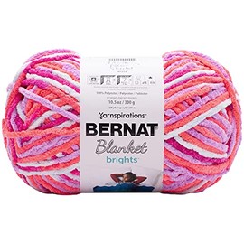 Bernat Yarn Blanket Brights SHERB, Neon Sherbet
