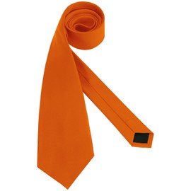 Puistr Men's Ties Solid Pure Color 3.15" (8CM) Necktie Plain Formal Black Ties For Men, Orange, Medium