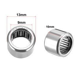 sourcing map HK0910 Drawn Shells Needle Bearings 9 mm Bore Diameter 13 mm OD 10 mm Width Pack of 5