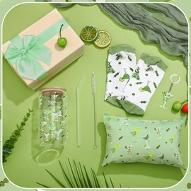 Boao 5 Pcs a Tini Bit Older Birthday Gift Green Martini Set with Glass Cup, Socks, Cosmetic Bag Keychain Coquette Stuff Thank You Gift Box for Girls Women