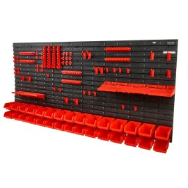 Wall Mounted 30-Bin Parts Rack Organizer Plastic Tool Holder Tool Hooks Nuts Bolts Screws Nails Beads Buttons Black StorageType: Tool Wall-Mounted Storage Bin