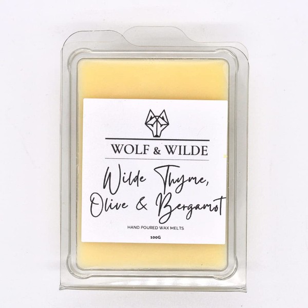 Thyme, Olive & Bergamot Aromatherapy Soy Wax Melts 100g. Pack