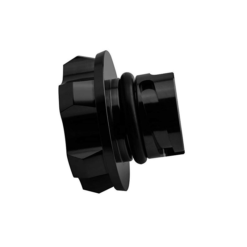 VMS RACING BLACK OIL CAP with SILVER ENGINE OIL NOTICE