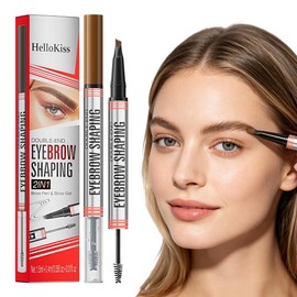 Eyebrow Pencil, 2-in-1, Microblading Eyebrow Pencil, Hair Drawing, 4D Eyebrow Pencil, Waterproof and Long-Lasting, Natural Eyebrow Pen with Brow Brush, Light Brown