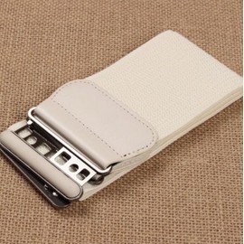 Diyafas Wide Waist Belt Elastic Waistband Stretchy Dress Belt for Women Girls, beige