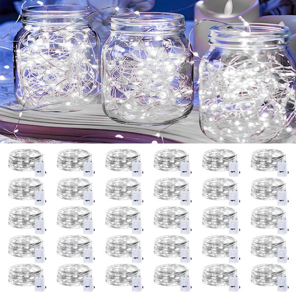 30 Pack LED Fairy Lights Battery Operated,3 Features Blinking Slowly
