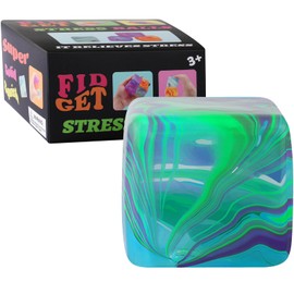 Fidget Toys Squishy Stress Cube, Stress Balls for Kids Adults Squishies Stress Relief, Ice Squishy Cube Sugar Balls, Sensory Toys for Kids with Autism, Fidgets for Classroom Prize Toys (Green)