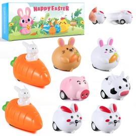 Wind-up Rabbit with Carrot Set, 8 Pieces Wind Up Toy Rabbit Animal Easter Decoration Easter Gifts Easter Bunny Clock Movement Toy as Party Bag Guest Gifts Perfect for Children Party Decoration Boys