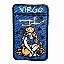 Virgo Zodiac Embroidery Iron On Patch -Mystical and Artistic Craft Embroidered Sew Iron On Patch for Bag Hats Backpack Clothes