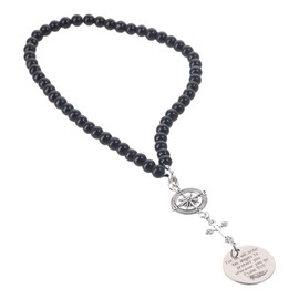 BYOBYO Cross Compass Pendant for Rear View Mirror Hanging Charm, Round Tag Pendant Decoration Car Interior Mirror Accessories