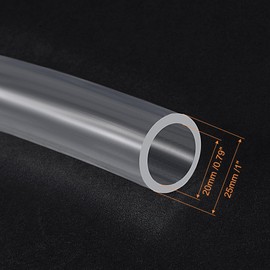 sourcing map PVC Clear Vinyl Tubing, 20mm ID 25mm(1-inch) OD 6.6ft Plastic Pipe Air Water Hose