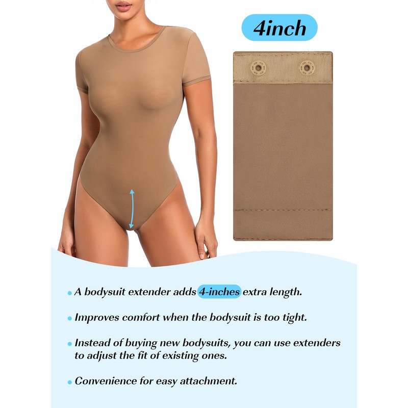 DKUUPEX Women's Bodysuits Extender Snap, Shapewear Bodysuit Crotch Extenders, Adjustable
