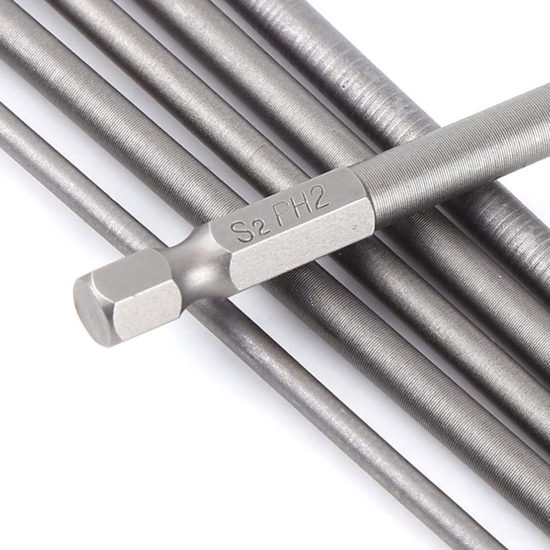 Bestgle 6Pcs 150mm 1/4 Inch Hex Shank Magnetic Long Phillips