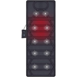 Snailax Massage Mat with Heat - 10 Motors Vibrating Massage Mattress Pad with 2 Heating Pads for Back, Full Body Massager for Neck and Back,Lumbar Calf Muscle Relaxation