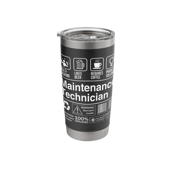 Maintenance Technician Funny Description Label Stainless Steel Insulated Tumbler