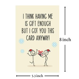 Cheerin Christmas Card with Envelope - Funny Romantic Xmas Card - Love Christmas Card for Boyfriend, Girlfriend, Husband, Wife