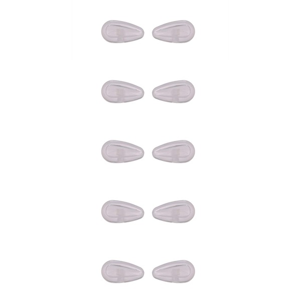 NicelyFit Screw-In Nose Pads w Air Cushion for Oakley Eye Glass Eyeglass Sunglass Frames 15mm x 7mm (Clear - 5 Pairs)