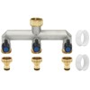 Votoko 3-Wege Wasserhahn Wasserverteiler, 3/4 Zoll Messing Wasseranschluss Verteiler, Schlauchverteiler