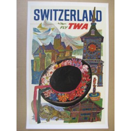 TWA Airlines ( SWITZERLAND​) 11" x 17" Collector's Travel Poster