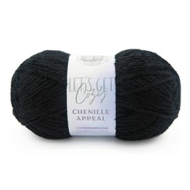 Lion Brand Yarn Chenille Appeal Yarn, Onyx