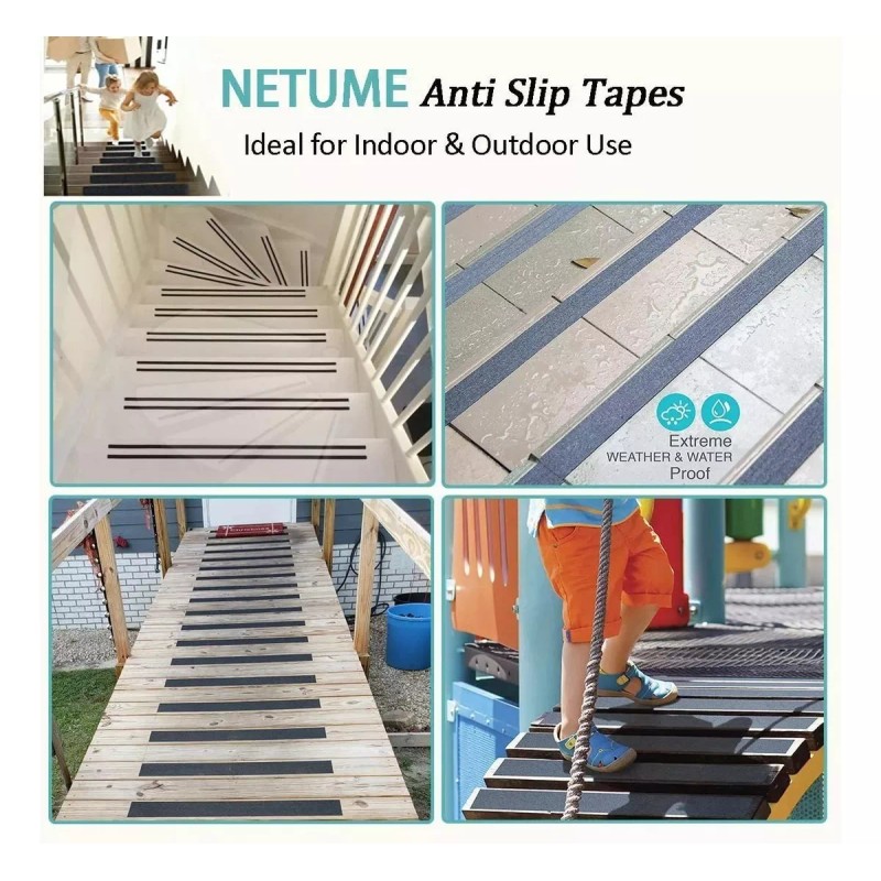 RIVERSOFY Cinta Antiderrapante Gruesa Y Resistente De 5mx2.5 4 Piezas