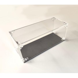 Acrylic Display Case with Wood Base, 250mm x 100mm x 100mm, Stackable, for Miniatures and Collectibles