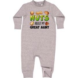 inktastic Nuts About My Great Aunt Peanut, Almond, Pistachio Baby Fleece Romper 6 Months Heather 39f29