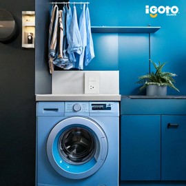 Placa Armada Cristal con 2 Apagadores Sencillos Y 1 contacto de 1 Módulo Color Blancocris1009igoto