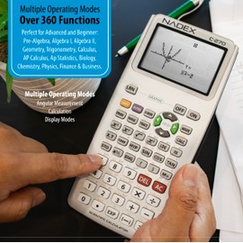 Scientific Calculator with Graphing, Includes Carrying Case, for College and High School Students, Calculus, Algebra, Geometry, Trigonometry, Statistics, Physics, Chemistry, Silver