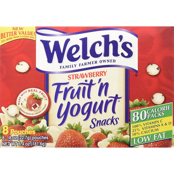 Welch's Strawberry Fruit'n Yogurt Snacks 8 Pouches
