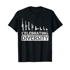 Celebrate Diversity Funny Weapon Shirt for Men T-Shirt, black