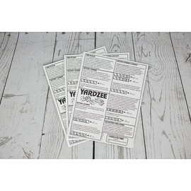 Yardzee Score Cards with Rules on the Back, Laminated Yardzee Score Card, Reusable, Dry Erase score sheet for Giant Outdoor Dice Games, Jumbo Score Sheet for Yahtzee (THREE Yardzee Score Cards)