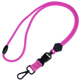 Wisdompro Lanyard Neck Strap, 58.5 cm Removable Lanyards with Safety Clasp, Lanyard with Carabiner for ID Cover, Key (Hot Pink)
