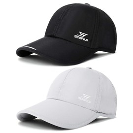 AYPOW Pack of 2 Quick-Drying Baseball Cap, Lightweight, Breathable Summer Hat, Men and Women, Adjustable Baseball Cap, Sports Cap, Foldable Baseball Cap, Summer Sports Hat for Running, Tennis, Golf