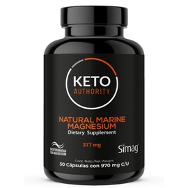 Magnesio Marino Natural Keto Authority, extraído del mar mediterráneo, 50 caps con 970 mg C/U. Puede ayudar como relajante muscular y a reducir su extreñimiento.
