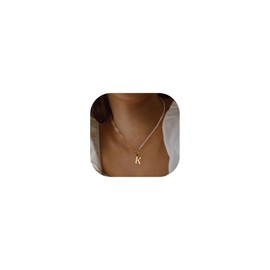 Dainty Pearl Choker Necklaces for Women, 14K Gold Plated Paperclip Link Chain Necklace Toggle Clasp Necklace Initial Necklaces Gold Jewelry for Women Letter K