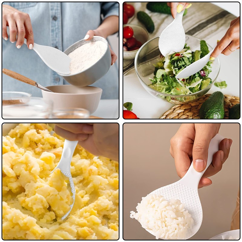 FireKylin Silicone Standing Rice Spatula with Non-Stick Paddle, Heat Resistant