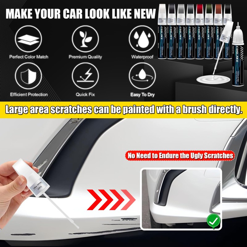 COSLAKE Car Touch Up Paint(Matador Red Mica(3R1)) for Lexus, Car