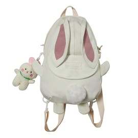 HAPIQUEEN Leisure bag rabbit backpack cute style crossbody bag handbag rucksack for men and women (White)