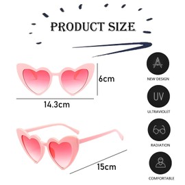 HZZXCH 10Pcs Love Heart Sunglasses Heart Shaped Sunglasses Pink Love Heart Shape Sunglasses Protection Eyewear Party Outdoor Candy Colour Glasses Sunglasses Summer Party for Women Men