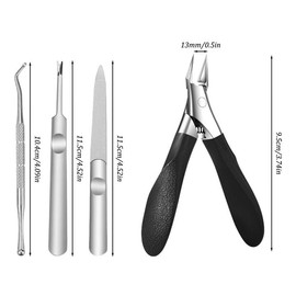 Anseom Nail Clippers for Toenails Professional Set, Nail Scissors for Thick Nails, Sharp Fingernail Clipper Metal Clippers for Strong Toenails and Fingernails, Soft Grip