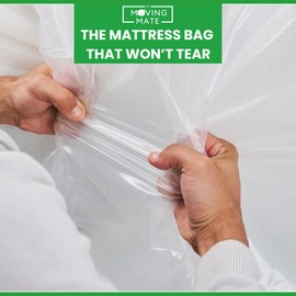 Full Mattress Bag for Moving and Storage - 5 Mil Mattress Cover for Moving and Storage - Mattress Protector Storage Bags - Heavy Duty, Reusable, Tearproof