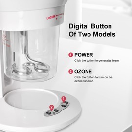 QUEESALN Hair Steamer, 2 in 1 Hair and Face Steamer for Natural Hair with UV Ozone, Hair Humidifier Moisturising Hydration System Sprayer for Personal Care Use at Home Salon and Salon SPA White