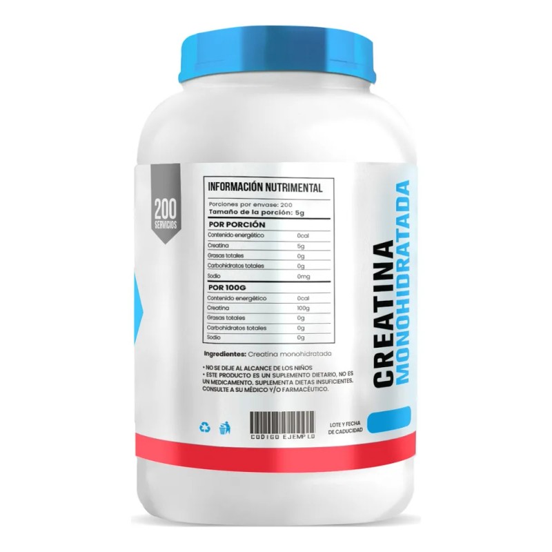Suplemento Creatina Monohidratada D-mon 1 Kg 200 Servicios Sabor Sanda