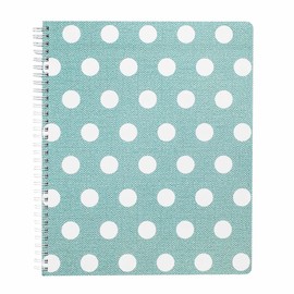 Steel Mill & Co Cute Large Spiral Notebook College Ruled, 11" x 9.5" with Durable Hardcover and 160 Lined Pages, Textured Large Dots