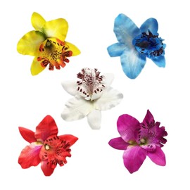 YSSZAM 5Pcs Hawaiian Flower Hair Clip for Women Girls Fashion Bohemian Flowers Hair Accessory for Dancer Bridal Wedding Beach Party