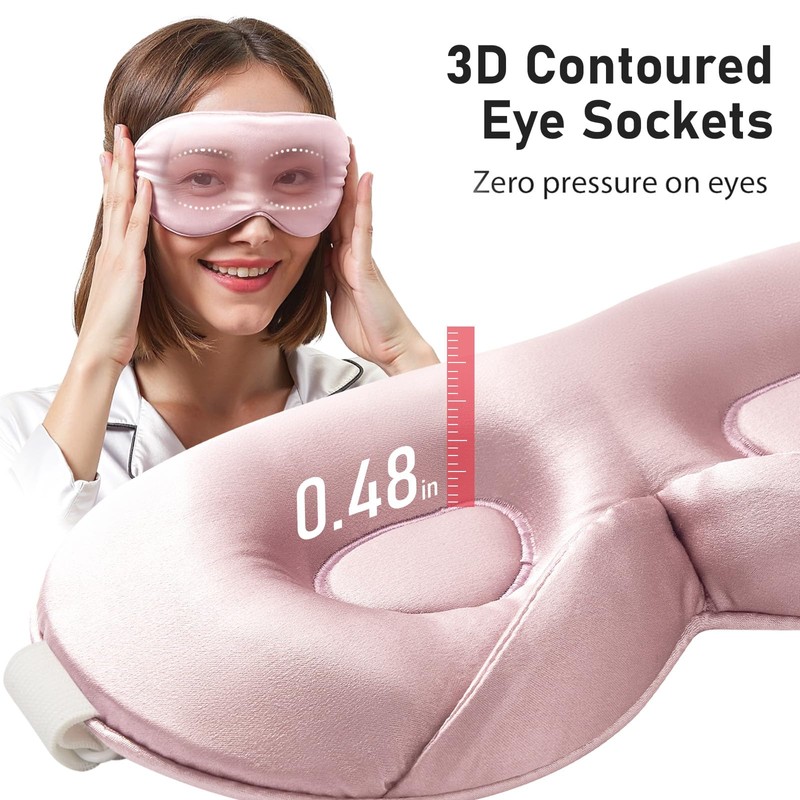 LitBear 100% 22 Momme Mulberry Silk Sleep Mask - 3D